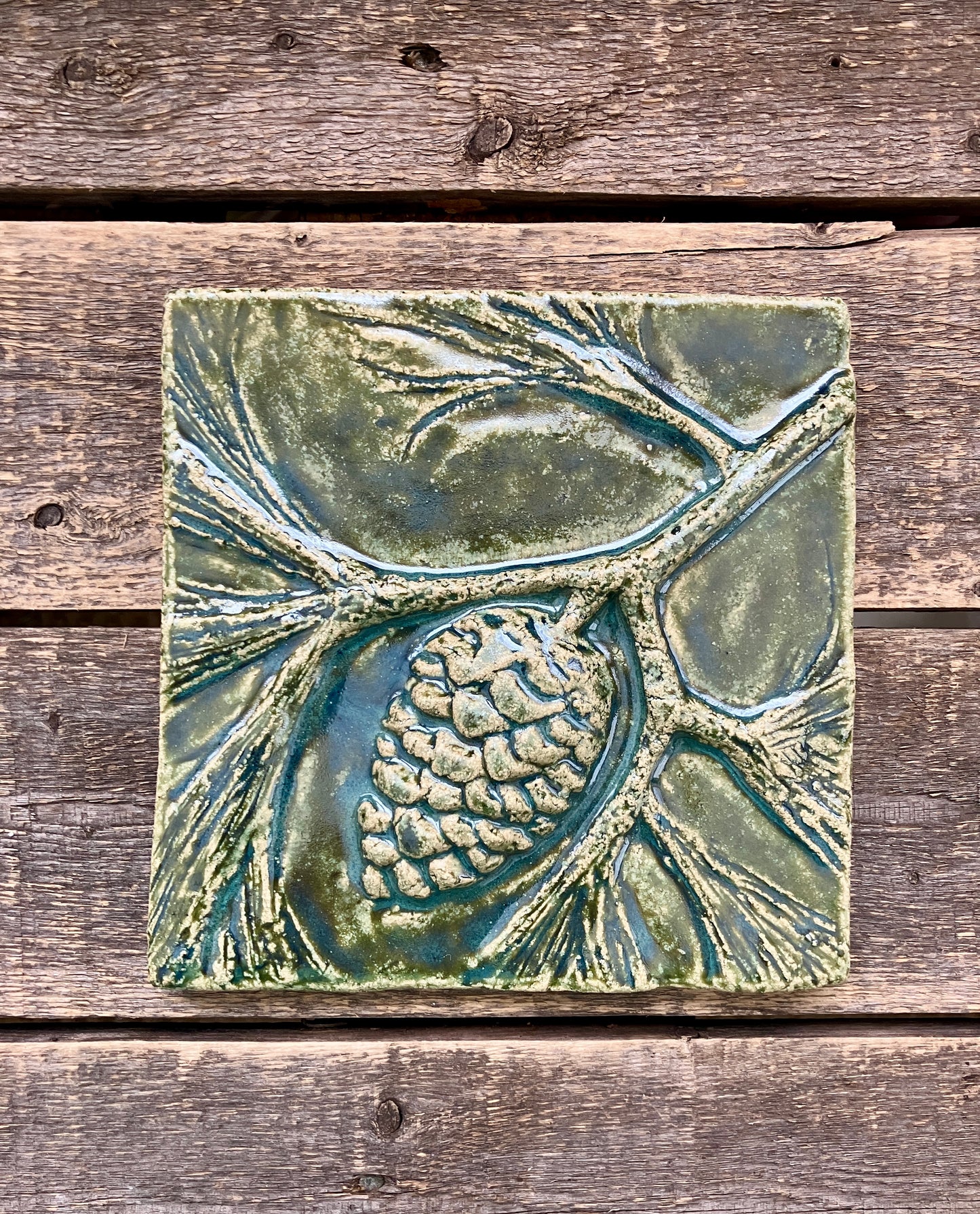 6”x6” Pine Cone and Branch