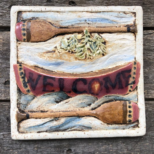 6" x 6" WELCOME Canoe Sign