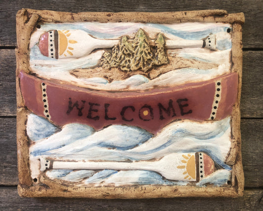 9”x11” Welcome Canoe Sign