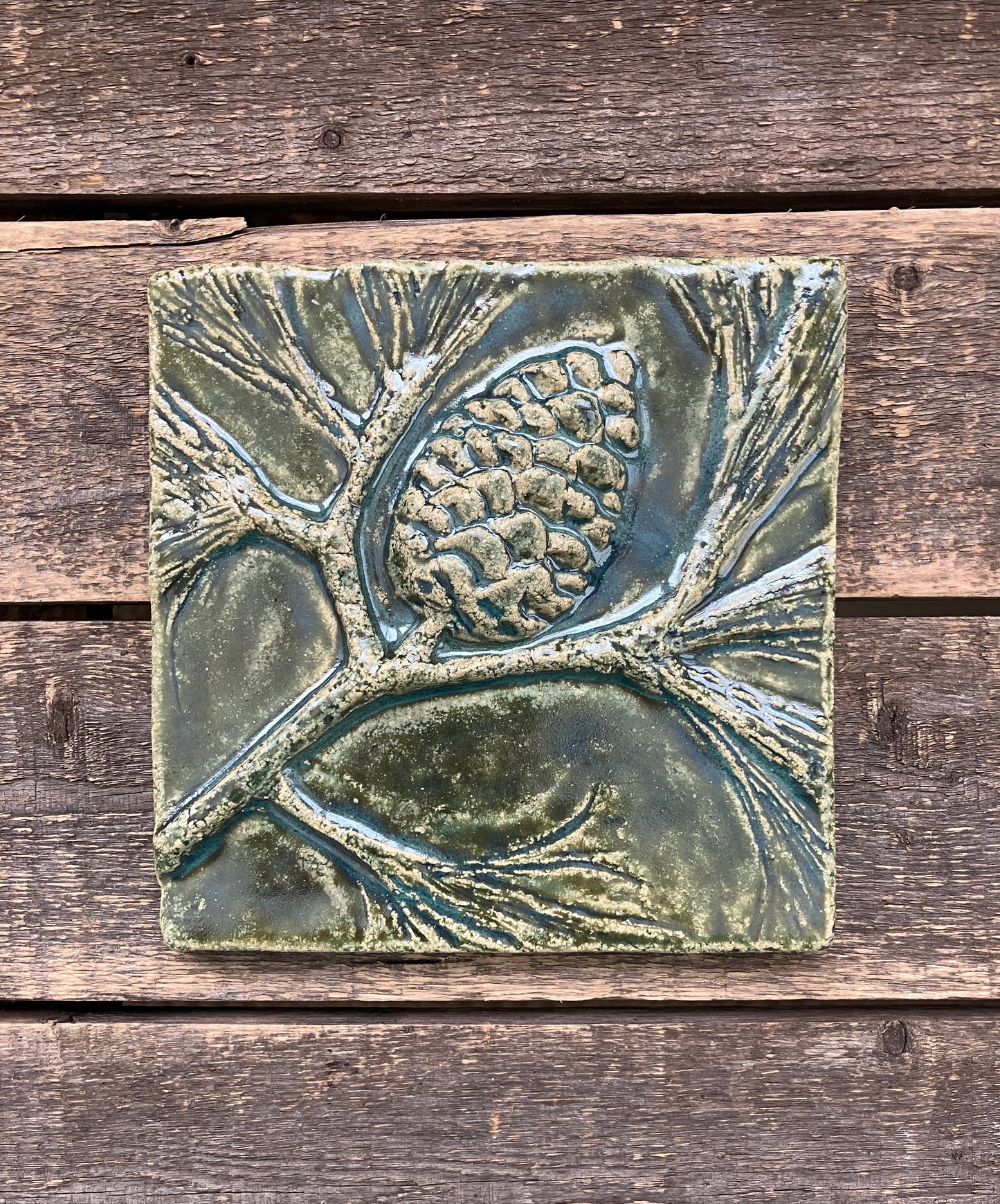 6”x6” Pine Cone and Branch