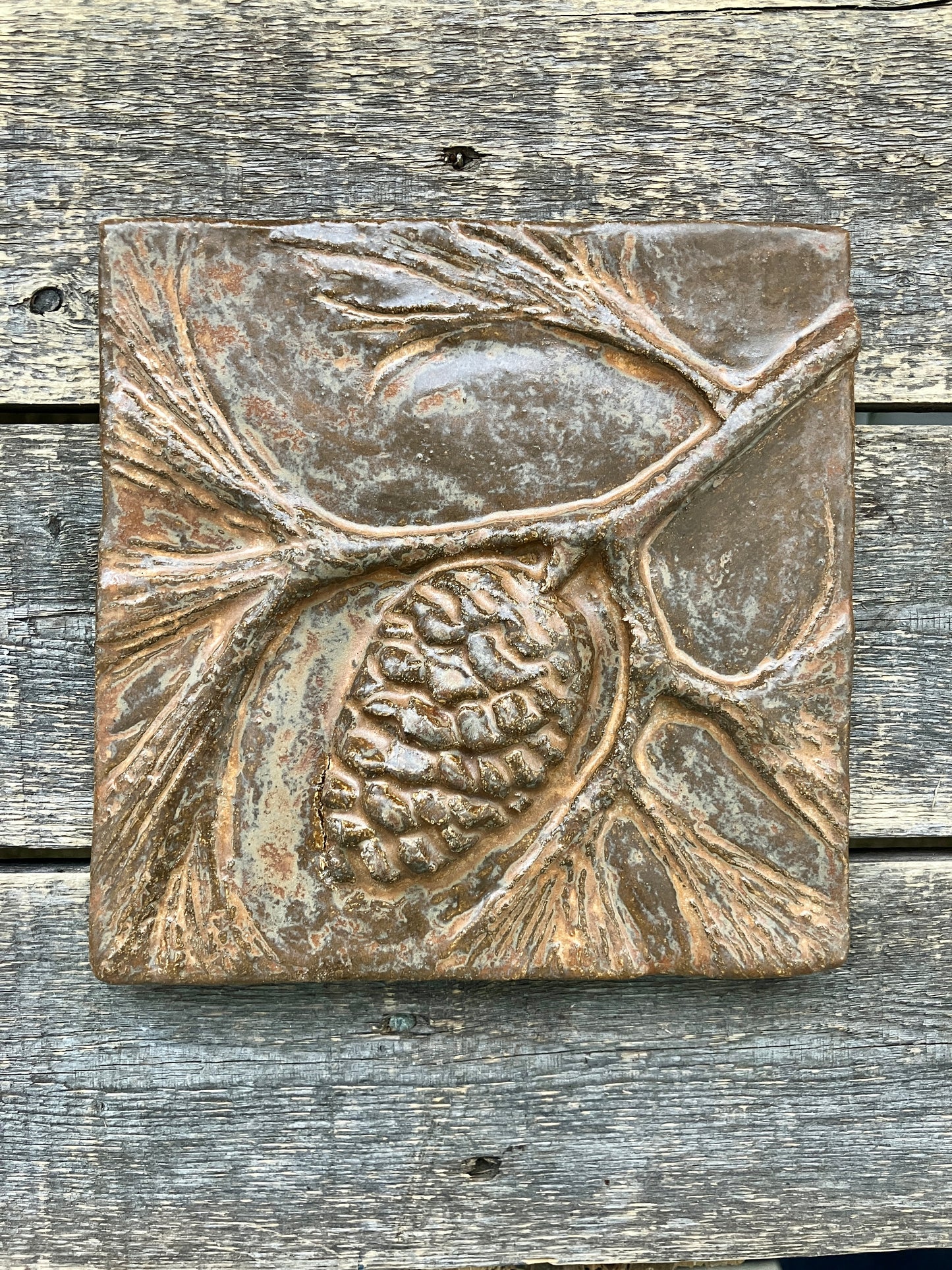 6”x6” Pine Cone and Branch