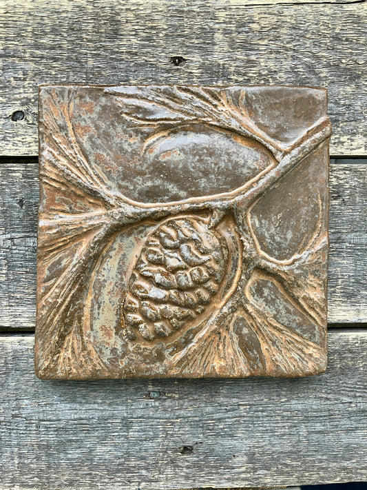 6”x6” Pine Cone and Branch