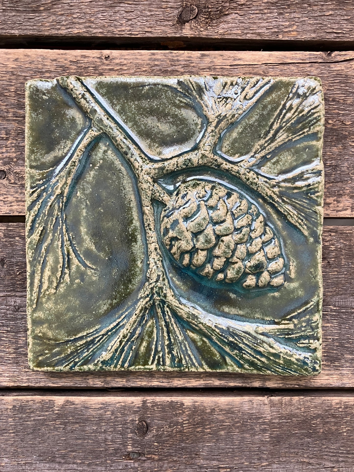 6”x6” Pine Cone and Branch