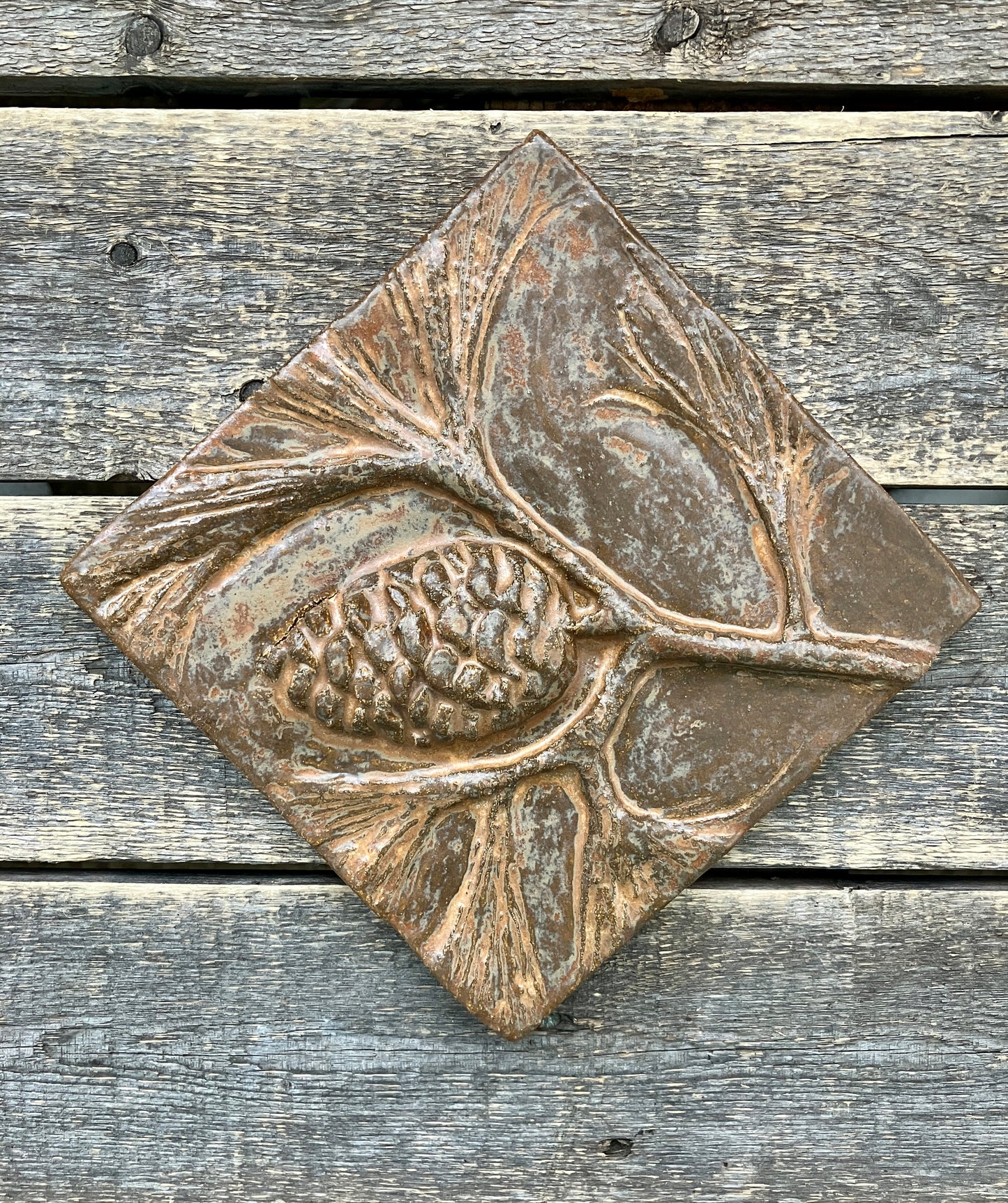 6”x6” Pine Cone and Branch