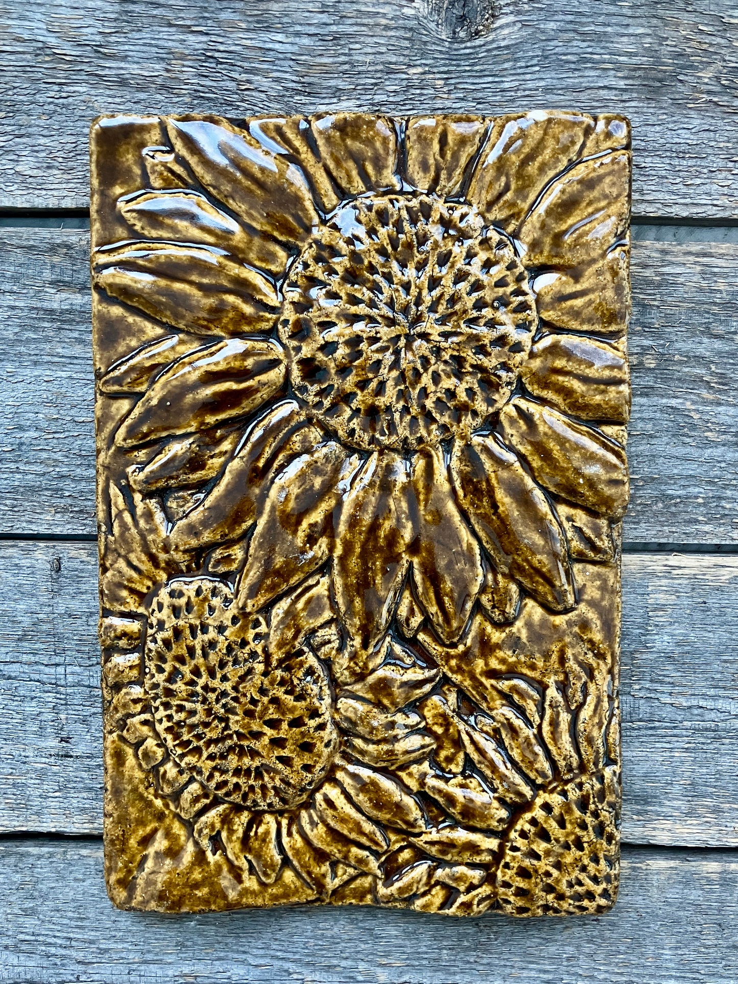 6" x 9" Sunflower Trio Tile