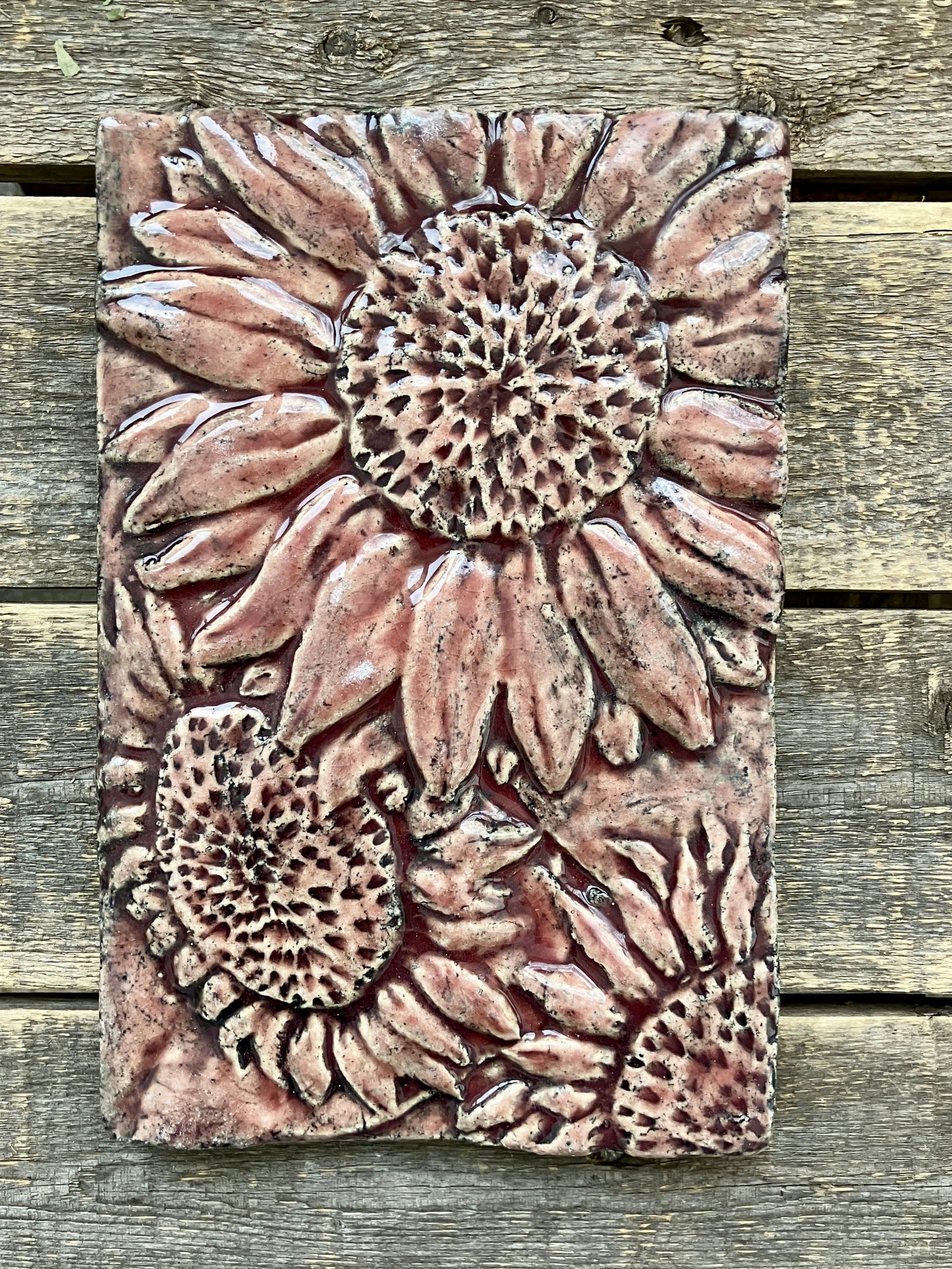6" x 9" Sunflower Trio Tile